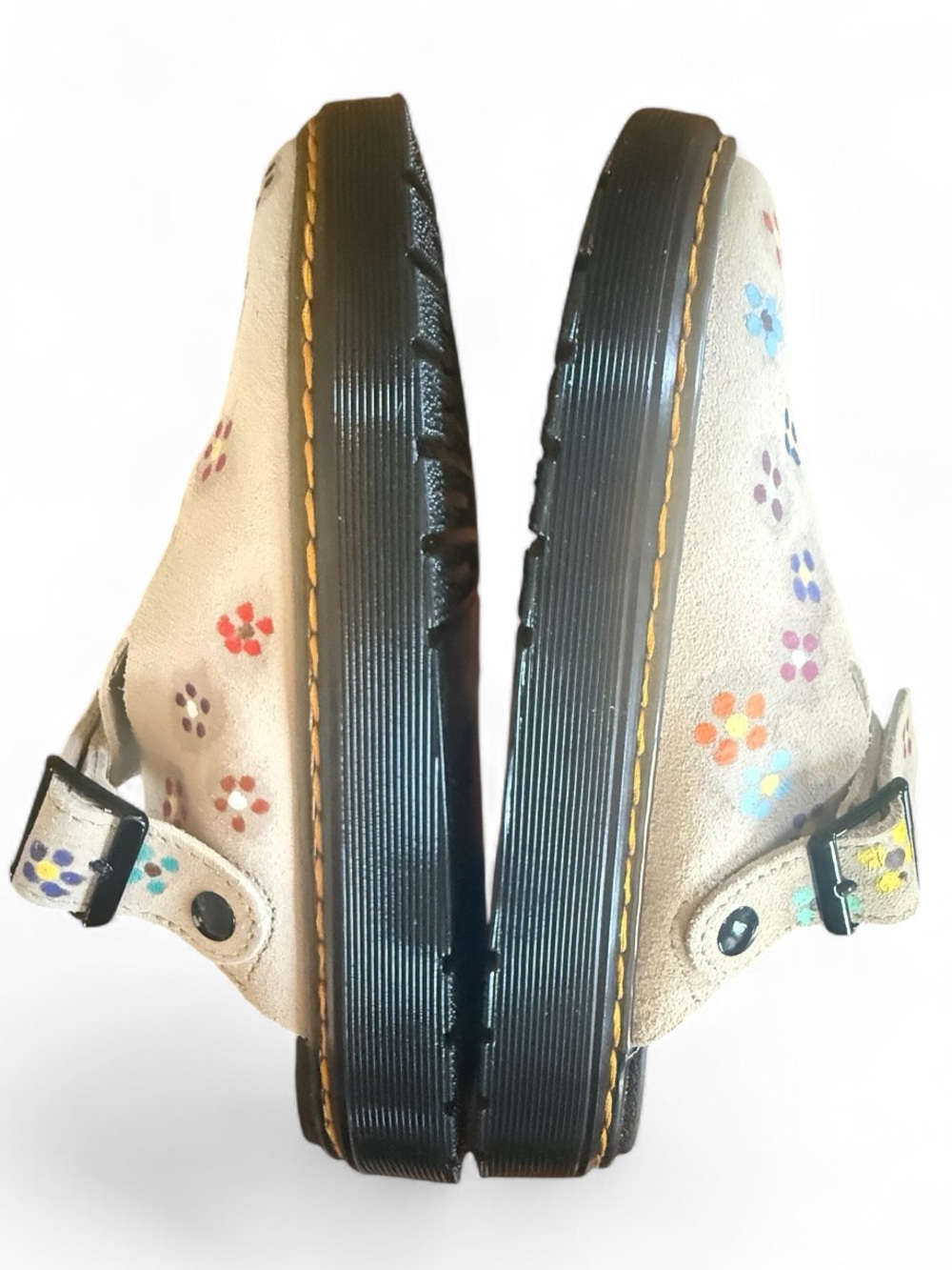 Custom Hand-Painted Dr. Martens Carlson Clogs Floral Sz 9 - Picture 11 of 17